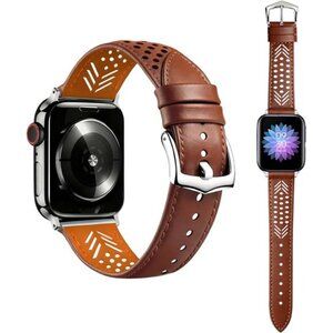 NEW Italian Leather Brown Apple Watch Band